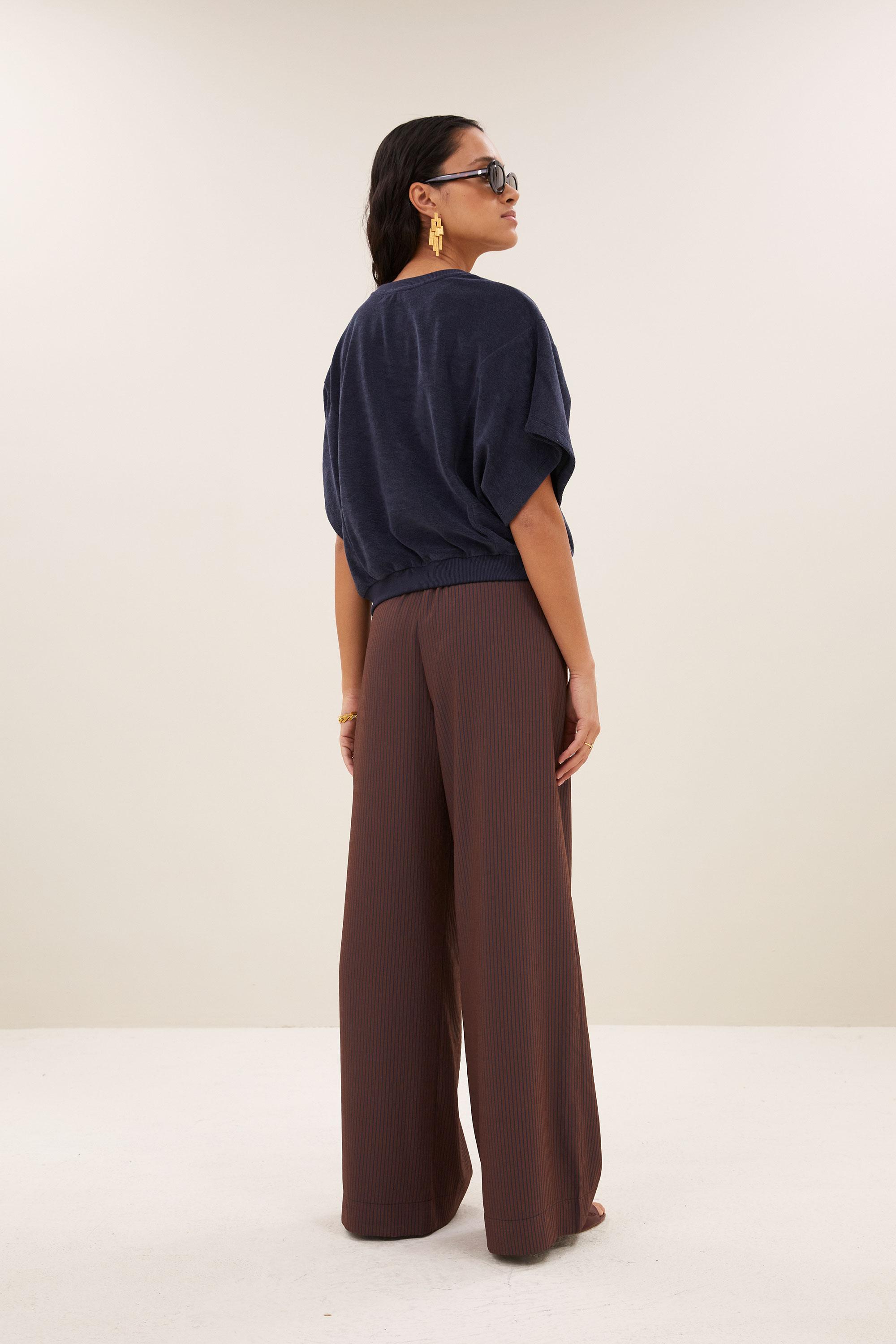 By-Bar Nuki Slub Top Midnight Damen Shirt Bio-Baumwolle dunkelblau
